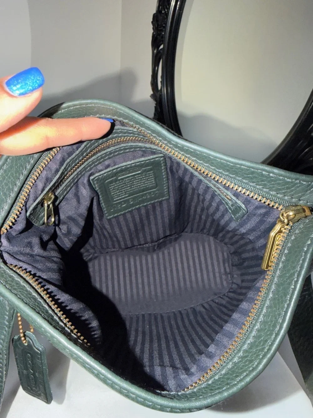 Coach Vintage 4907 Pebbled Green Leather bag 🎀🎀🎀 - Picture 12 of 15